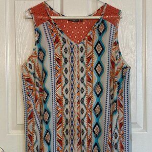 Women's sleeveless blouse by Hannah multi colored sze petite XL